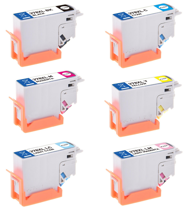 Compatible Epson 378XL a Set of 6 Ink Cartridges High Capacity T3781/T3782/T3783/T3784/T3785/T3786